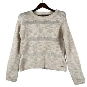 True Religion Womens M Lightweight Sweater Alpaca Wool Blend Beige Crewneck